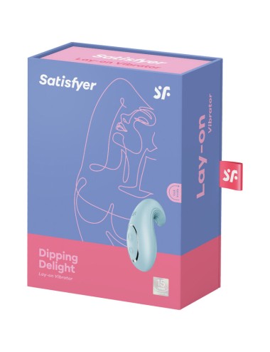 SATISFYER - VIBRADOR LAY-ON DIPPING DELIGHT AZUL