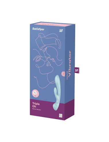 SATISFYER - VIBRAO HÍBRIDA TRIPLE OH AZUL