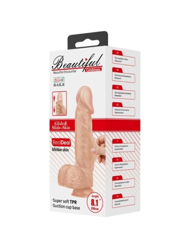 BAILE - LINDO ENCONTRO CATOBLEPAS DILDO REALÍSTICO FLEXÍVEL 20.6 CM NATURAL