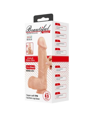 BAILE - BELO ENCONTRO BAHAMUT DILDO REALÍSTICO FLEXÍVEL 21.8 CM NATURAL