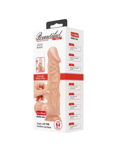 BAILE - LINDO ENCONTRO BURAQ DILDO REALÍSTICO FLEXÍVEL 24 CM NATURAL