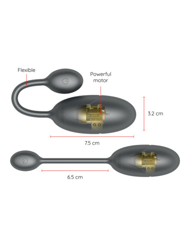 ONINDER - OVO VIBRANTE TOKYO PRETO 7,5 X 3,2 CM APLICATIVO GRATUITO