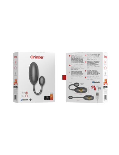 ONINDER - OVO VIBRANTE TOKYO PRETO 7,5 X 3,2 CM APLICATIVO GRATUITO