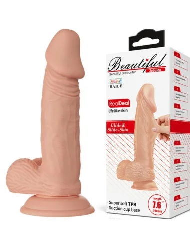BAILE - PRETTY LOVE ENCONTRO ZEBULON DILDO REALÍSTICO FLEXÍVEL 19.4 CM NATURAL