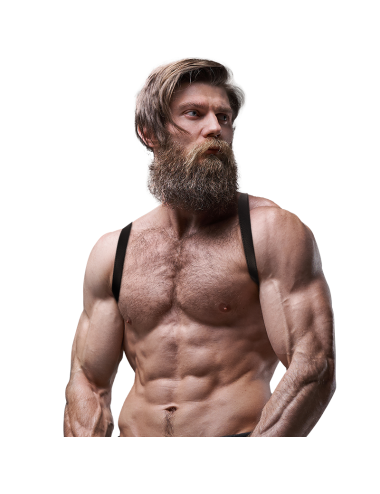 FETISH SUBMISSIVE ATTITUDE - ARNÊS DE COSTAS EM COURO ECO MASCULINO