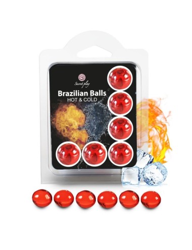 SECRETPLAY - CONJUNTO 6 BOLAS BRASILEIRAS EFEITO QUENTE E FRIO