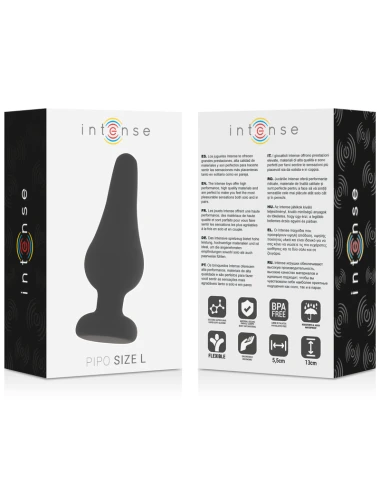 INTENSE - PLUG ANAL PIPO L SILICONE PRETO 13 CM
