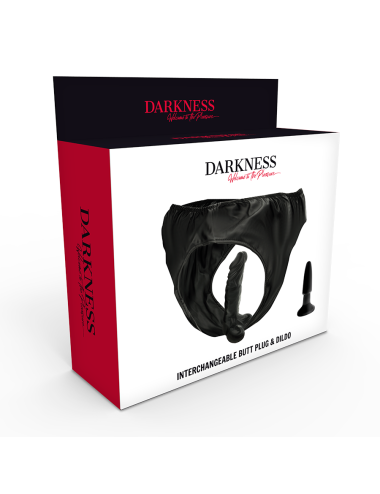 DARKNESS - CALÇA COM PLUG E VIBRADOR INTERCAMBIÁVEL