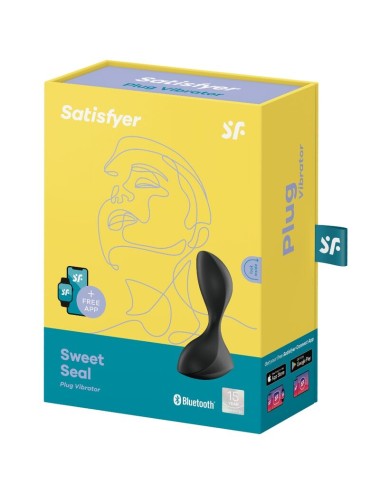 SATISFYER - APLICATIVO DE PLUGUE VIBRATÓRIO SWEET SEAL PRETO