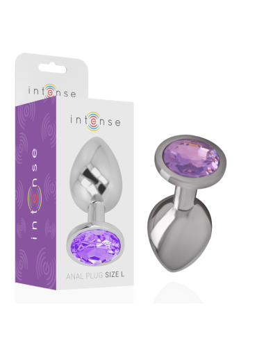 INTENSE - PLUG ANAL DE METAL DE ALUMÍNIO COM CRISTAL VIOLETA TAMANHO S
