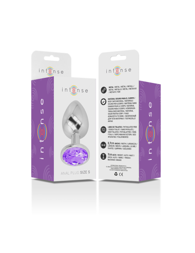 INTENSE - PLUG ANAL DE METAL DE ALUMÍNIO COM CRISTAL VIOLETA TAMANHO S