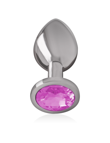 INTENSE - PLUG ANAL DE METAL DE ALUMÍNIO COM CRISTAL ROSA TAMANHO S