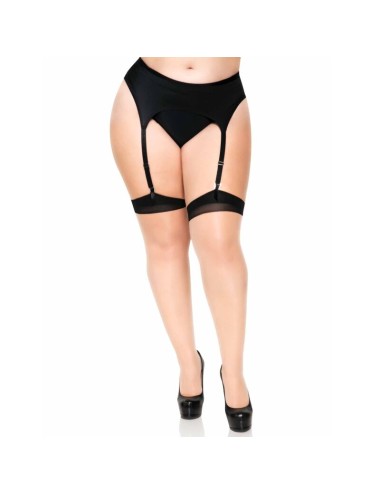 LEG AVENUE - PLUS LYCRA SHEER 2 TONS COXA ALTA COM COSTURA TRASEIRA E SALTO CUBANO