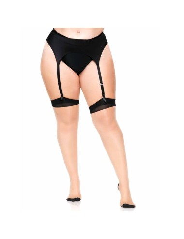 LEG AVENUE - PLUS LYCRA SHEER 2 TONS COXA ALTA COM COSTURA TRASEIRA E SALTO CUBANO