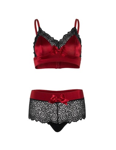 LEG AVENUE - CONJUNTO 2 PEAS PRETO E VERMELHO L/XL