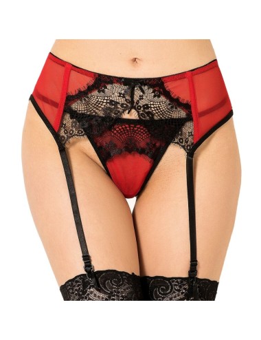QUEEN LINGERIE - TANGA COM LIGA DE RENDA VERMELHA S/M