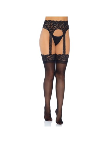 LEG AVENUE - MEIA OPACA GARTERBELT TAMANHO ÚNICO