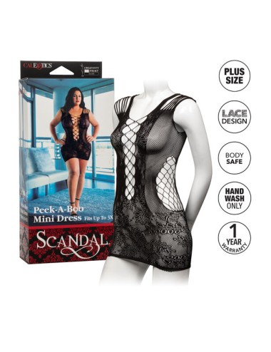 CALEXOTICS - MINI VESTIDO PEEK-A-BOO PLUS SIZE