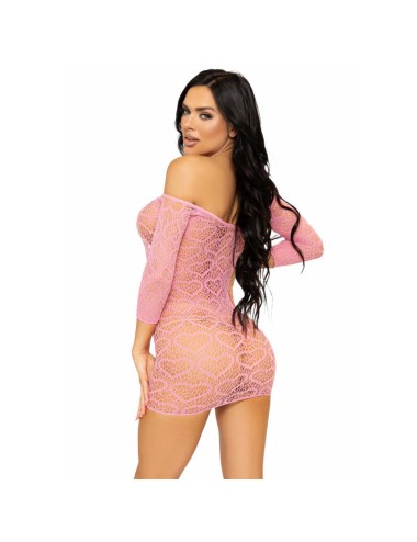 LEG AVENUE - HEART NET MINI VESTIDO TAMANHO ÚNICO - ROSA