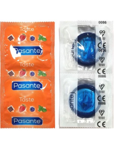 PASANTE - SACO DE PRESERVATIVO SABOR BLUEBERRY 144 UNIDADES