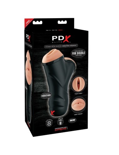 PDX ELITE - STROKER VIBRATÓRIO DE DUPLA PENETRAO
