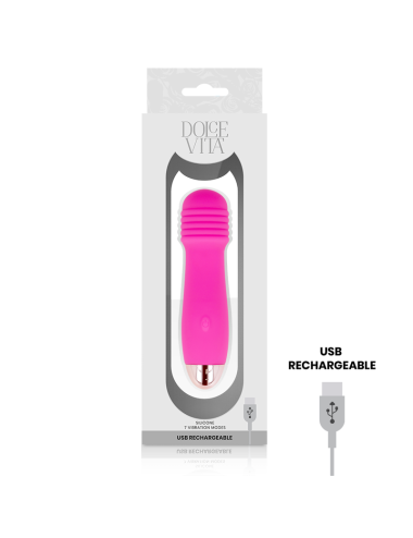 DOLCE VITA - VIBRADOR RECARREGÁVEL DE TRÊS VELOCIDADES PINK 7