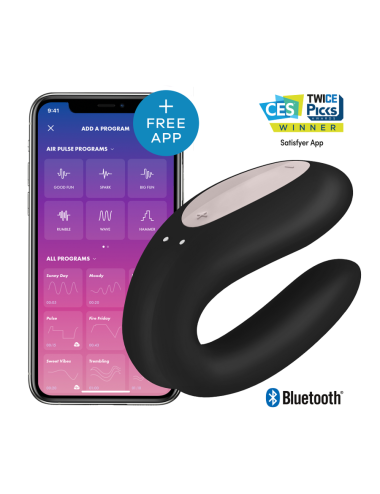 SATISFYER - DOUBLE JOY CON APP PRETO