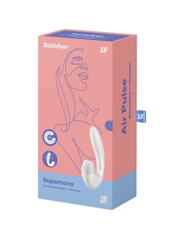 SATISFYER - ESTIMULADOR DE PULSO DE AR SUPERNOVA E VIBRAO BRANCO