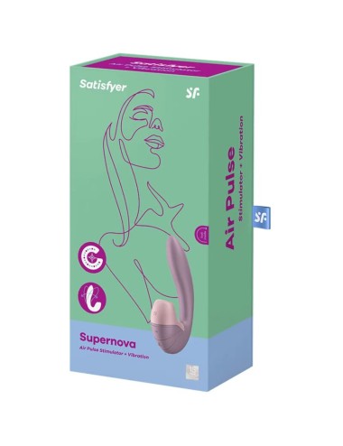 SATISFYER - ESTIMULADOR DE PULSO DE AR SUPERNOVA E VIBRAO ROSA