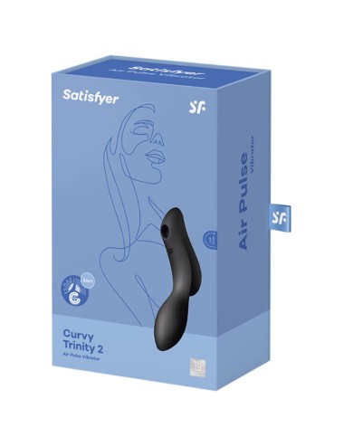 SATISFYER - VIBRADOR DE PULSO DE AR CURVY TRINITY 2 PRETO
