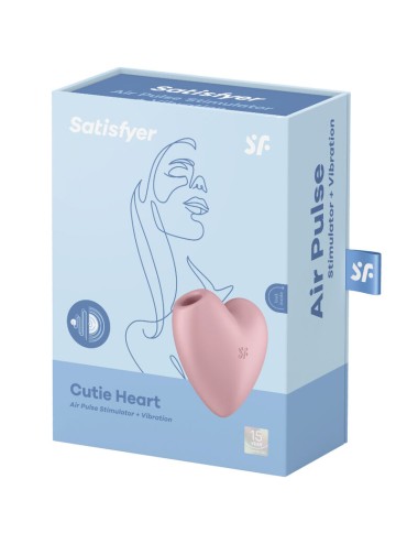SATISFYER - CUTIE HEART ESTIMULADOR DE PULSO E VIBRADOR ROSA