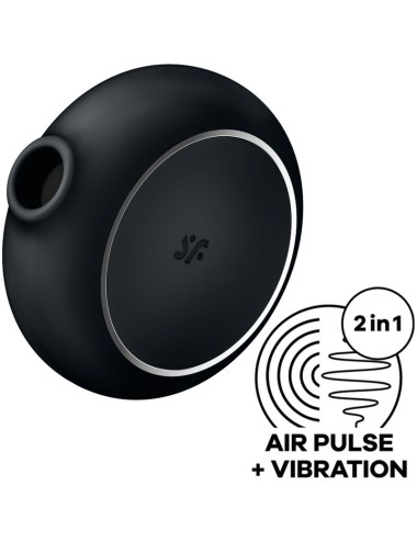 SATISFYER - PRO TO GO 3 ESTIMULADOR E VIBRADOR DE PULSO DE AR DUPLO PRETO