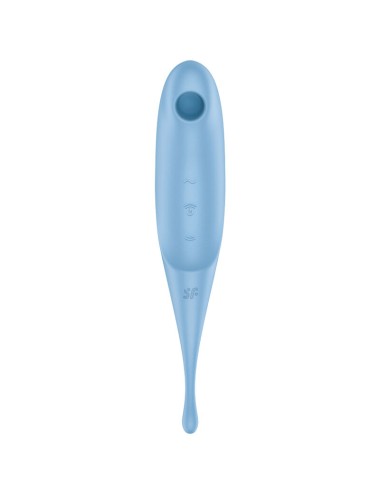 SATISFYER - ESTIMULADOR E VIBRADOR DE PULSO TWIRLING PRO AIR AZUL