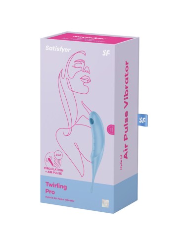 SATISFYER - ESTIMULADOR E VIBRADOR DE PULSO TWIRLING PRO AIR AZUL