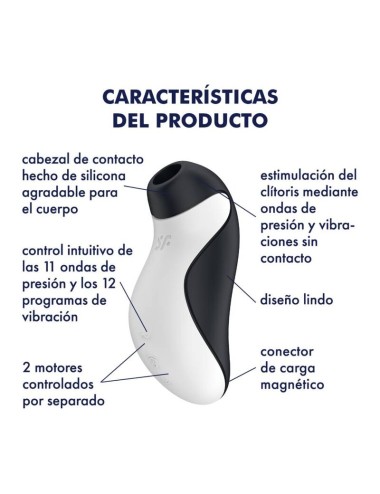 SATISFYER - ESTIMULADOR DE PULSO DE AR ORCA + VIBRAO