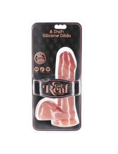 GET REAL - DILDO DE SILICONE 20,5 CM W BOLAS PELE