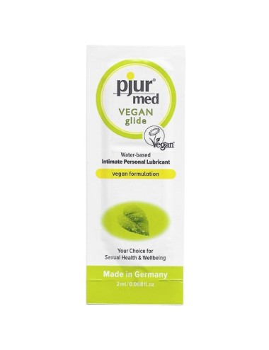 PJUR - MED VEGAN GLIDE LUBRIFICANTE  BASE DE GUA 2 ML