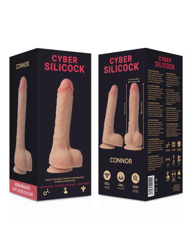 CYBER SILICOCK - STRAP-ON CONNOR SILICONE LÍQUIDO COM 3 ANÉIS GRTIS 20.5 CM -O- 3.7 CM