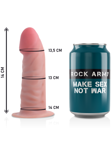 ROCKARMY - ARNÊS + DILDO REALÍSTICO TIGRE DE DUAL DENSIDADE 14 CM -O- 4.46 CM