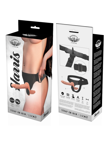 HARNESS ATTRACTION - HARRIS DUPLA PENETRACI N COM VIBRAO 18 CM -O- 3.5 CM
