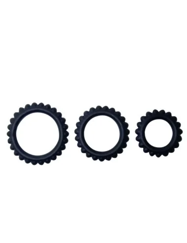 BAILE - CONJUNTO TITAN 3PCS ANEL PARA GALO PRETO 2.8 + 2.4 + 1.9 CM