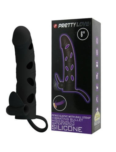 PRETTY LOVE - CAPA DE SILICONE COM VIBRAO 15.2 CM