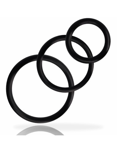 ADDICTED TOYS - CONJUNTO DE ANÉIS DE PARA PÉNIS PRETO