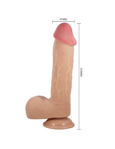 PRETTY LOVE - SÉRIE SLIDING SKIN DILDO REALÍSTICO COM VENTOSA DESLIZANTE PELE CARNE 23,4 CM