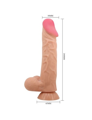 PRETTY LOVE - SÉRIE SLIDING SKIN DILDO REALÍSTICO COM VENTOSA DESLIZANTE PELE CONTROLO REMOTO CARNE 24 CM