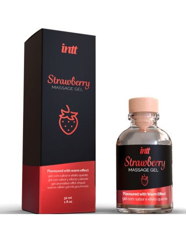 INTT MASSAGE & ORAL SEX - GEL DE MASSAGEM HOT EFFECT SABOR DE MORANGO