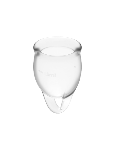 SATISFYER - COPO MENSTRUAL FEEL CONFIDENT TRANSPARENTE 15 + 20 ML
