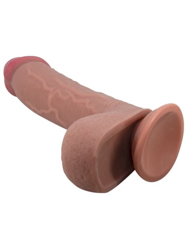 PRETTY LOVE - SÉRIE SLIDING SKIN DILDO REALÍSTICO COM VENTOSA DESLIZANTE PELE MARROM 23