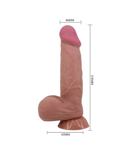 PRETTY LOVE - SÉRIE DESLIZANTE DILDO REALÍSTICO COM VENTOSA DESLIZANTE DE PELE MARROM 21,8 CM