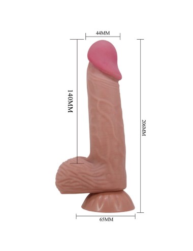 PRETTY LOVE - SÉRIE SLIDING SKIN DILDO REALÍSTICO COM VENTOSA DESLIZANTE DE PELE MARROM 20,6 CM
